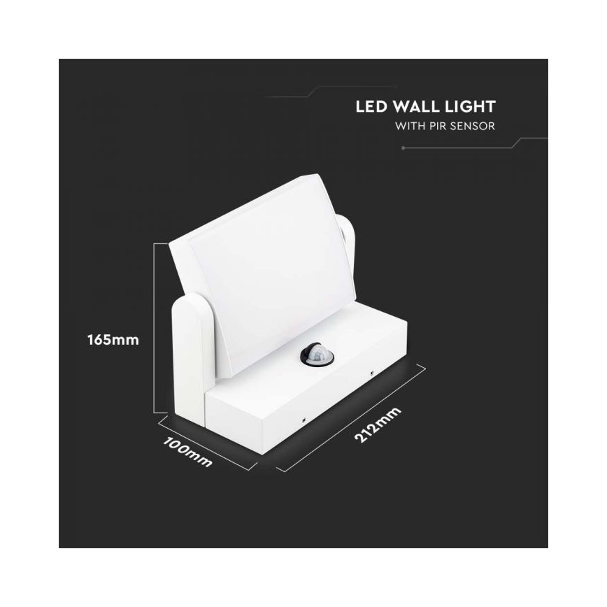 LED Wandlamp voor buiten met sensor LED/17W/230V 4000K IP65 wit