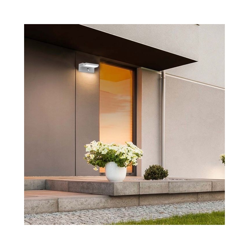 LED Wandlamp voor buiten met sensor LED/17W/230V 4000K IP65 zwart