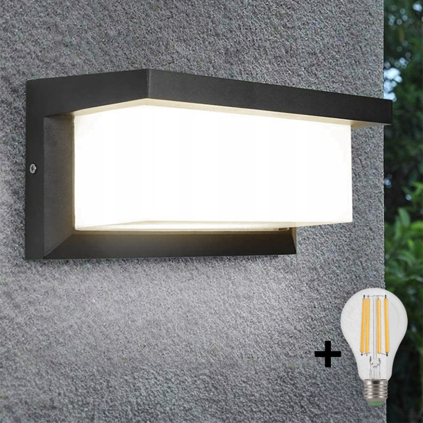 LED Wandlamp voor buiten NEELY 1xE27/9W/230V 3000K IP54 antraciet