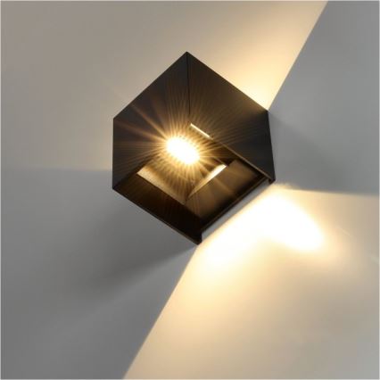 LED Wandlamp voor buiten QUERK 2xLED/3W/230V 3000K IP54 zwart