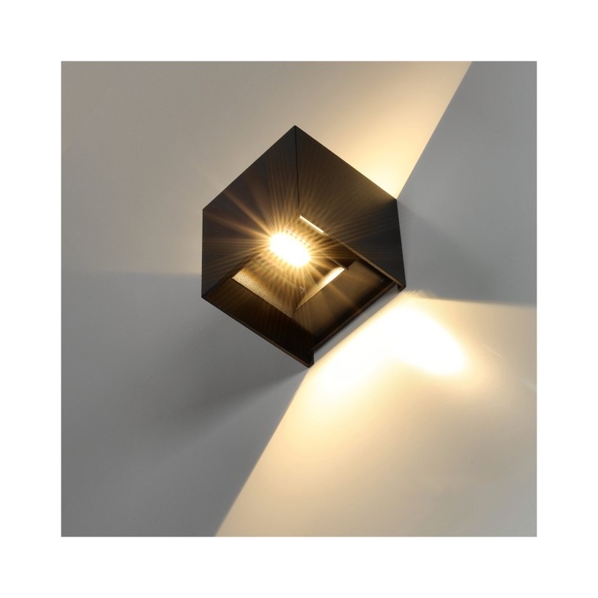 LED Wandlamp voor buiten QUERK 2xLED/3W/230V 3000K IP54 zwart