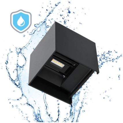 LED Wandlamp voor buiten QUERK 2xLED/3W/230V 3000K IP54 zwart