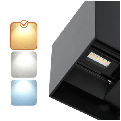 LED Wandlamp voor buiten QUERK 2xLED/3W/230V 3000K IP54 zwart