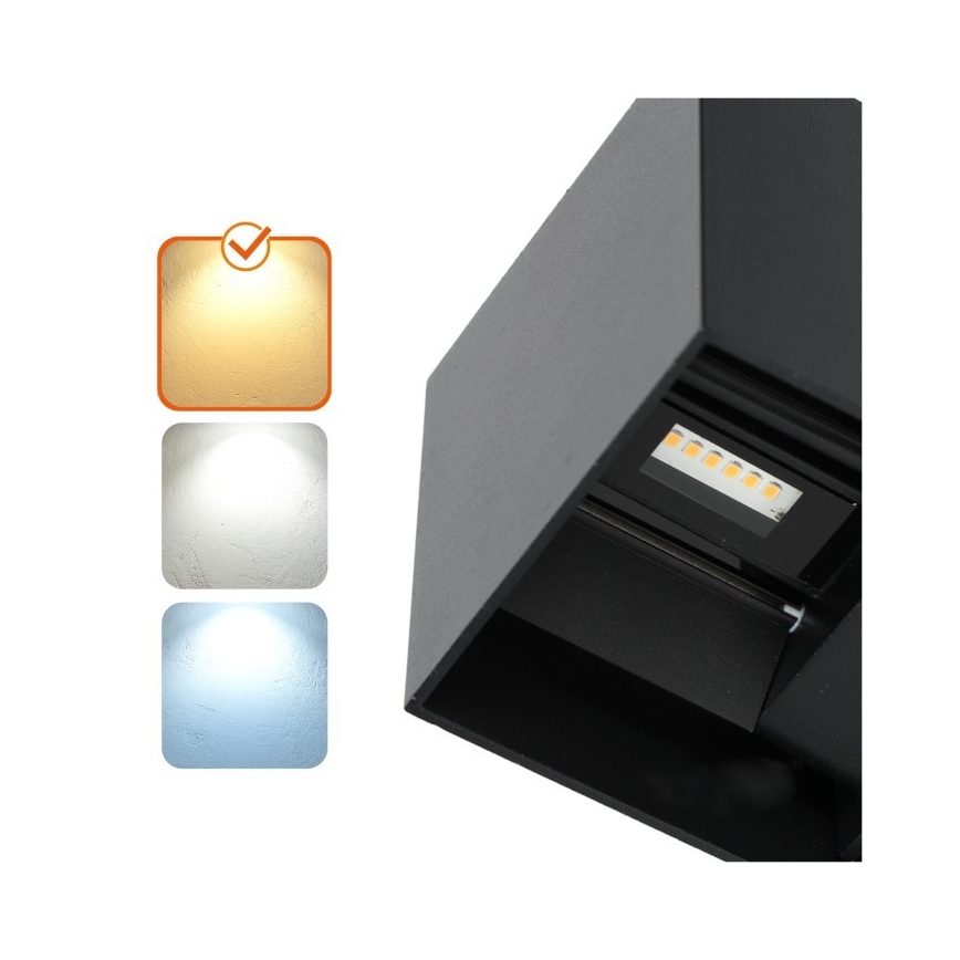 LED Wandlamp voor buiten QUERK 2xLED/3W/230V 3000K IP54 zwart