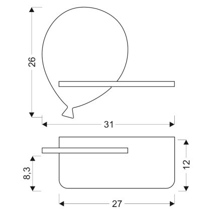 LED wandlamp voor kinderen inclusief plank BALLOON LED/4W/230V geel/hout