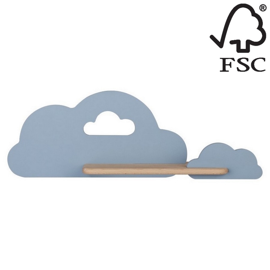LED wandlamp voor kinderen inclusief plank CLOUD LED/5W/230V blauw