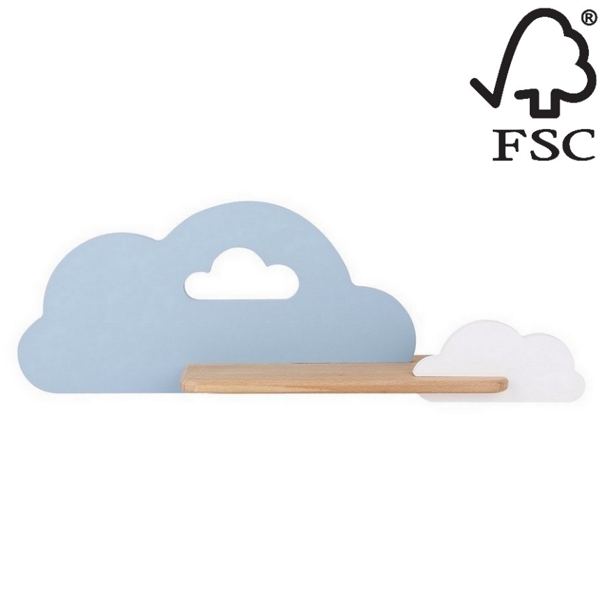 LED wandlamp voor kinderen inclusief plank CLOUD LED/5W/230V blauw/wit