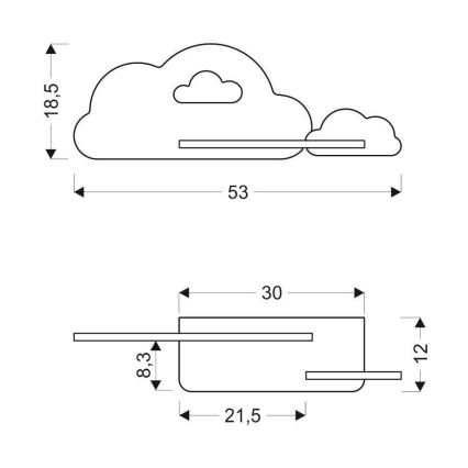 LED wandlamp voor kinderen inclusief plank CLOUD LED/5W/230V roze/wit