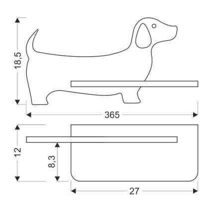 LED wandlamp voor kinderen inclusief plank DOG LED/5W/230V blauw/hout