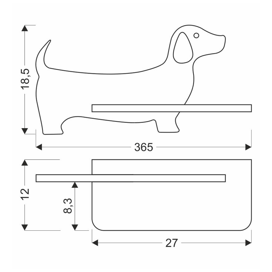 LED wandlamp voor kinderen inclusief plank DOG LED/5W/230V blauw/hout