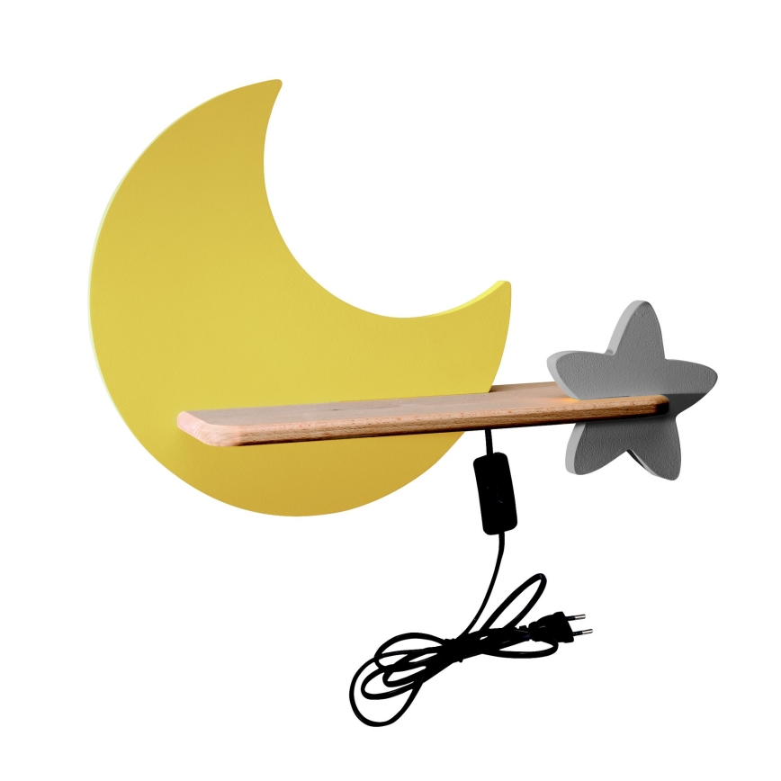 LED wandlamp voor kinderen inclusief plank MOON LED/5W/230V