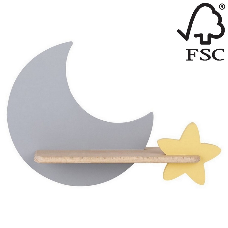 LED wandlamp voor kinderen inclusief plank MOON LED/5W/230V