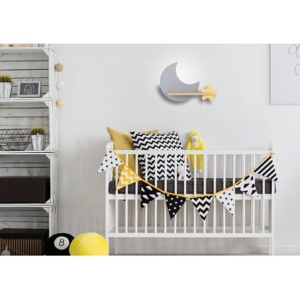 LED wandlamp voor kinderen inclusief plank MOON LED/5W/230V
