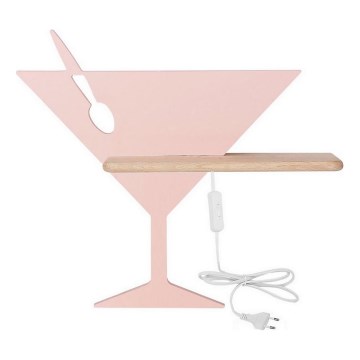 LED wandlamp voor kinderen inclusief plank PICCOLO LED/4W/230V roze/hout