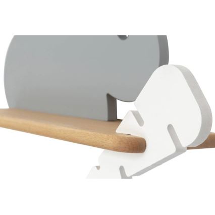 LED wandlamp voor kinderen inclusief plank RABBIT LED/4W/230V grijs/wit/hout