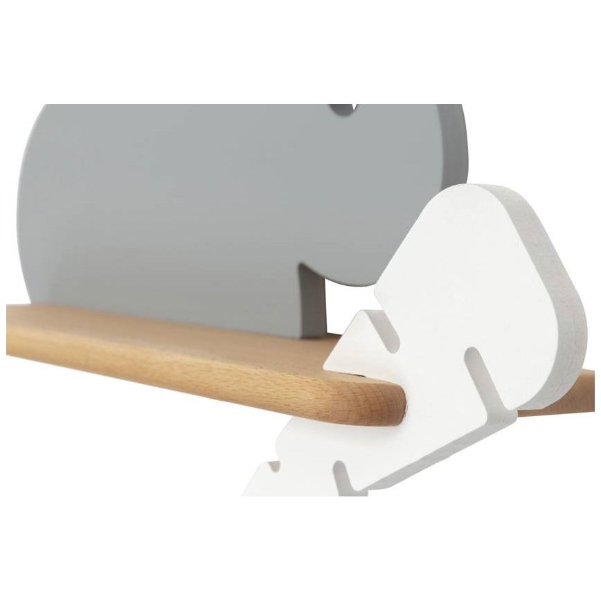 LED wandlamp voor kinderen inclusief plank RABBIT LED/4W/230V grijs/wit/hout