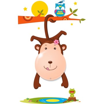 LED Wandlamp voor kinderen MONKEY LED/0,6W/3xAAA