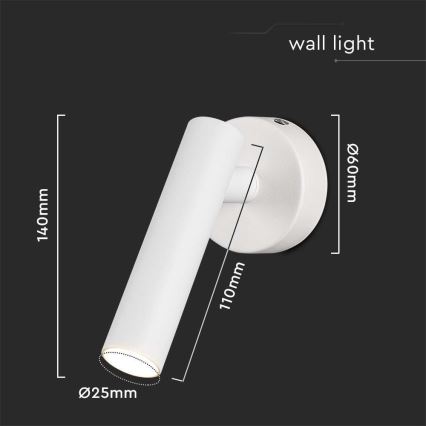 LED Wandspot LED/2W/230V 3000K wit