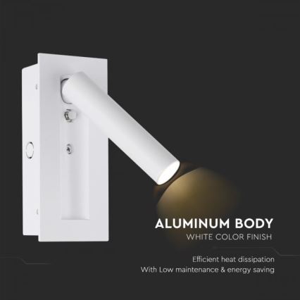 LED-wandspot LED/2W/230V 3000K wit