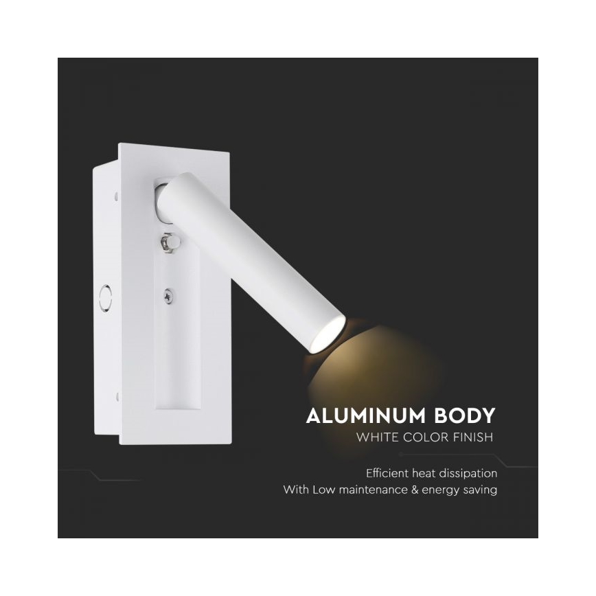 LED-wandspot LED/2W/230V 3000K wit