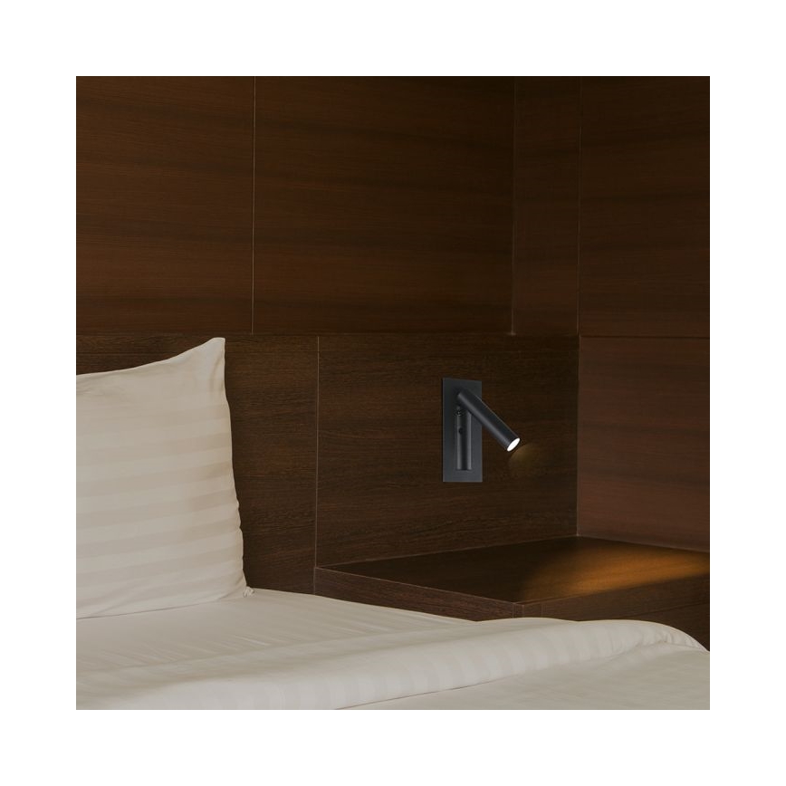 LED wandspot LED/2W/230V 3000K zwart