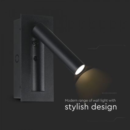 LED wandspot LED/2W/230V 3000K zwart