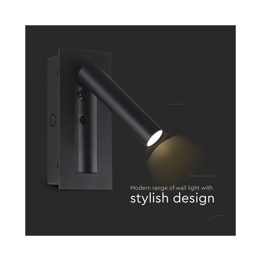 LED wandspot LED/2W/230V 3000K zwart