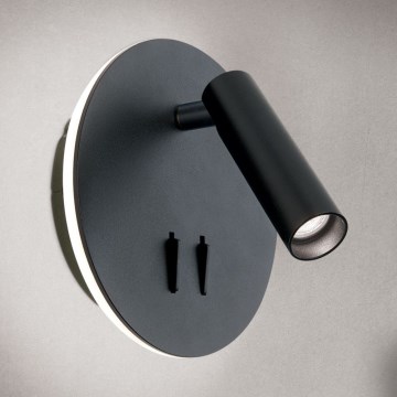 LED Wandspot LENNY LED/6W/230V + LED/3W zwart