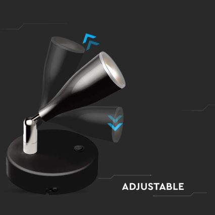 LED Wandspot met schakelaar LED/4,5W/230V 4000K zwart