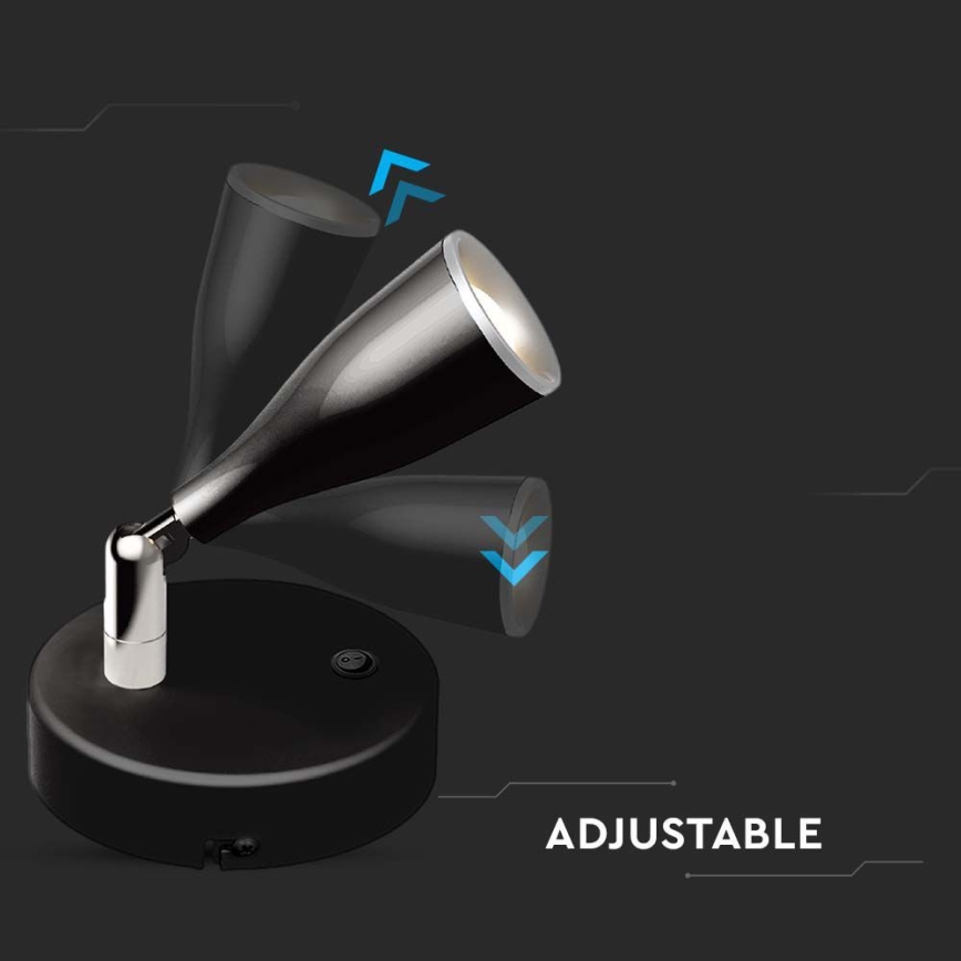 LED Wandspot met schakelaar LED/4,5W/230V 4000K zwart