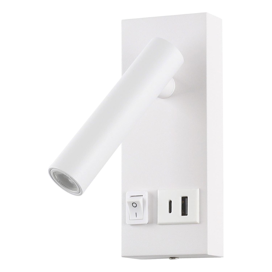 LED Wandspot met USB LED/2W/230V wit