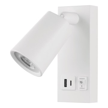 LED Wandspot met USB LED/5W/230V wit