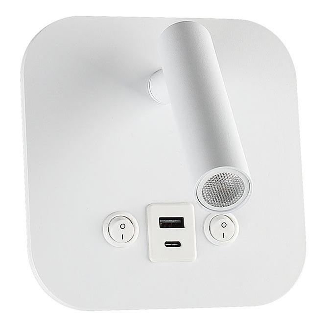 LED wandspot met USB-poort LED/8W/230V 3000K wit