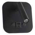 LED-wandspot met USB-poort LED/8W/230V 3000K zwart