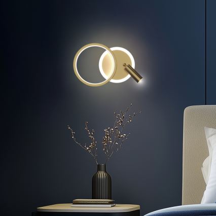 LED-wandspot MONET LED/15W/230V goudkleurig