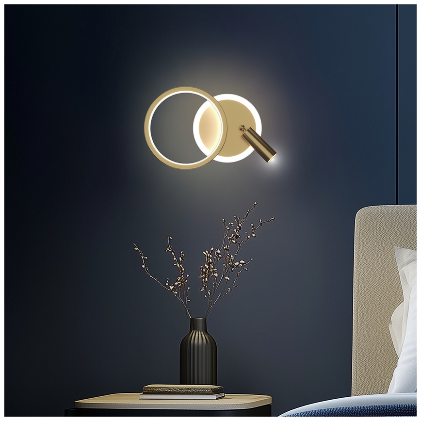 LED-wandspot MONET LED/15W/230V goudkleurig