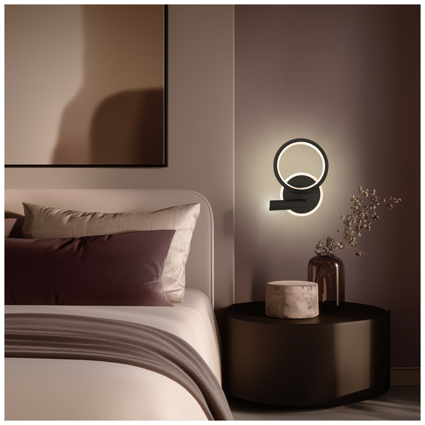 LED wandspot MONET LED/16W/230V zwart