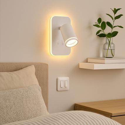 LED wandspot PIPE 1xGU10/10W/230V + LED/6W wit