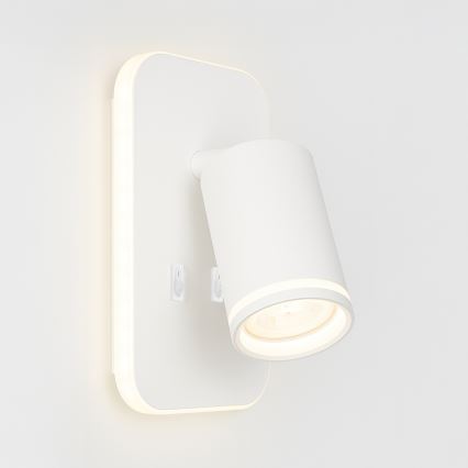 LED wandspot PIPE 1xGU10/10W/230V + LED/6W wit