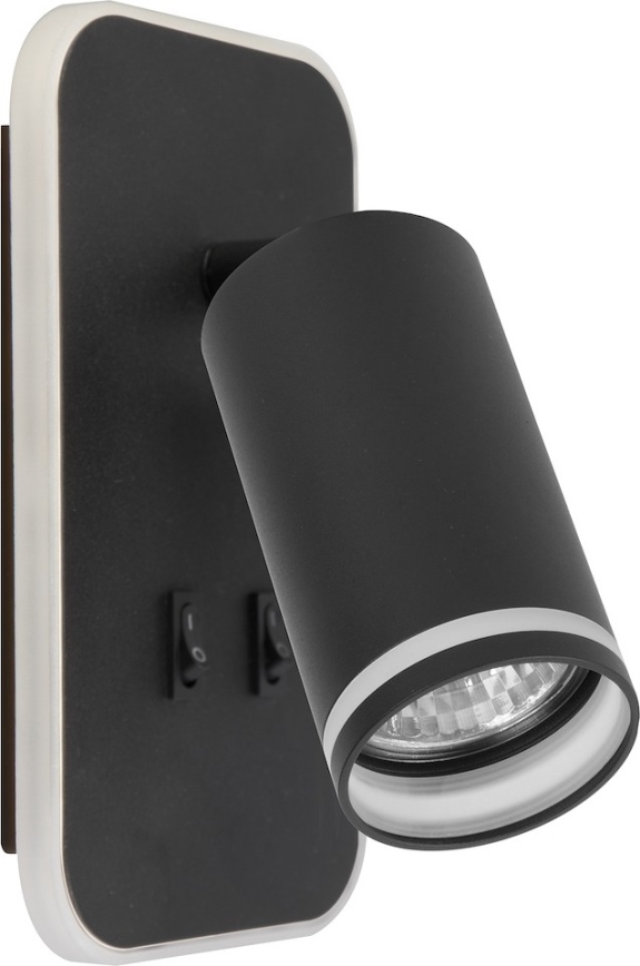 LED-wandspot PIPE 1xGU10/10W/230V + LED/6W zwart