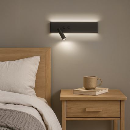 LED-wandspot RESORT LED/10W/230V + LED/3W, zwart, links