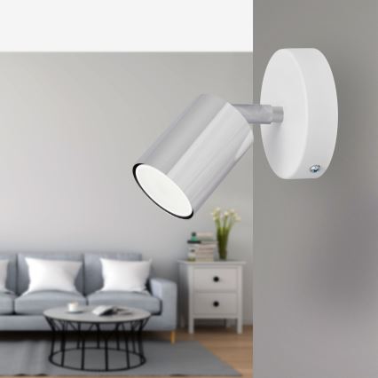LED Wandspot TUNE 1xGU10/4,8W/230V mat chroom/wit