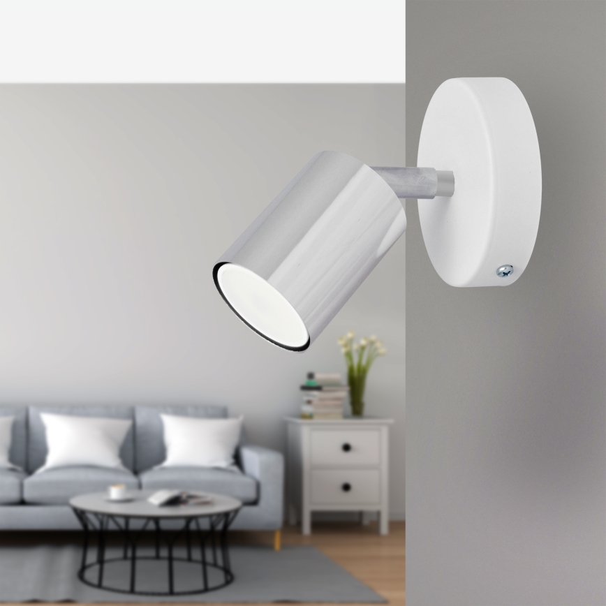 LED Wandspot TUNE 1xGU10/4,8W/230V mat chroom/wit