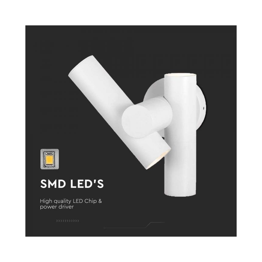 LED Buiten wall flexible Spot 2xLED/3W/230V 3000K IP44 wit