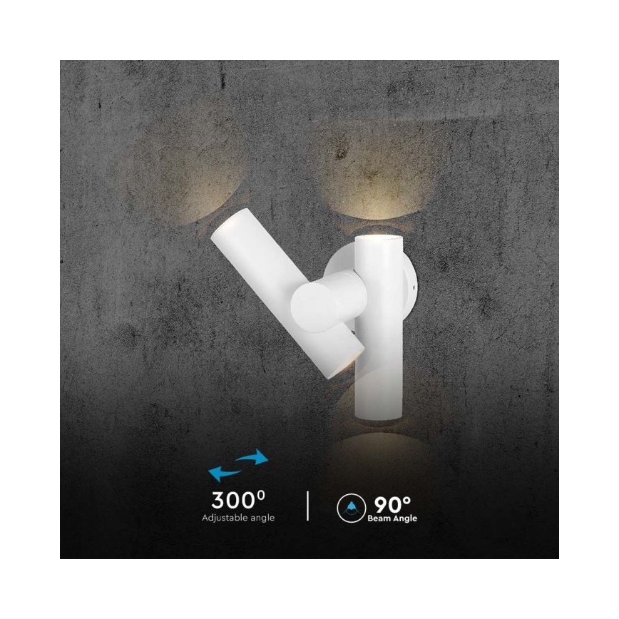 LED Buiten wall flexible Spot 2xLED/3W/230V 3000K IP44 wit