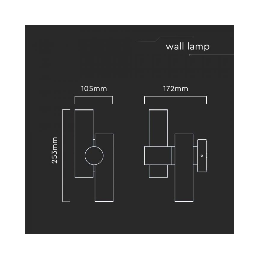 LED Buiten wall flexible Spot 2xLED/3W/230V 3000K IP44 wit