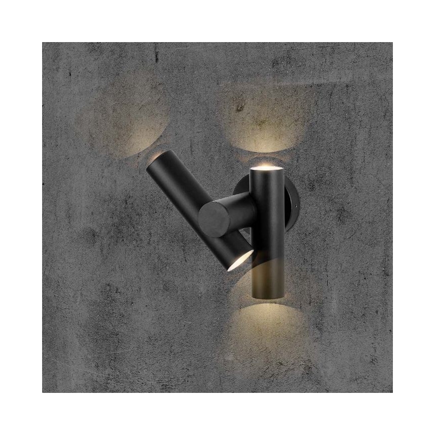 LED Buiten wall flexible Spot 2xLED/3W/230V 3000K IP44 zwart