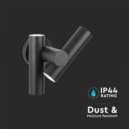 LED Buiten wall flexible Spot 2xLED/3W/230V 4000K IP44 zwart