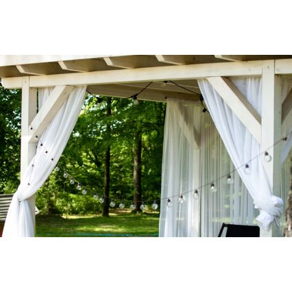 LED zonne-decoratieslinger 20xLED/8 functies 500 mAh 7,6 m IP67 warm wit