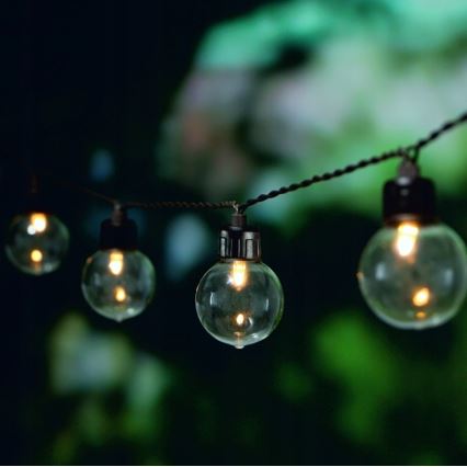 LED zonne-decoratieslinger 20xLED/8 functies 500 mAh 7,6 m IP67 warm wit